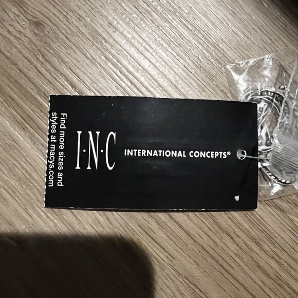 NWT INC International Concepts Neutral Colorblock Sweater Ivory black silver Kni - Picture 5 of 10